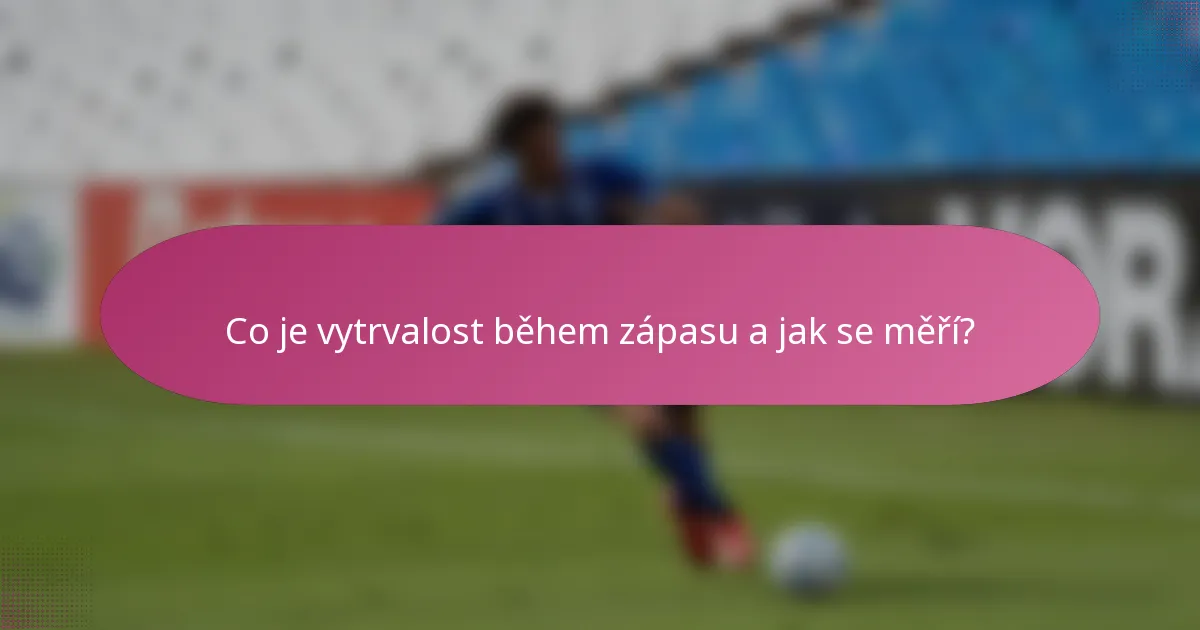 Co je vytrvalost během zápasu a jak se měří?