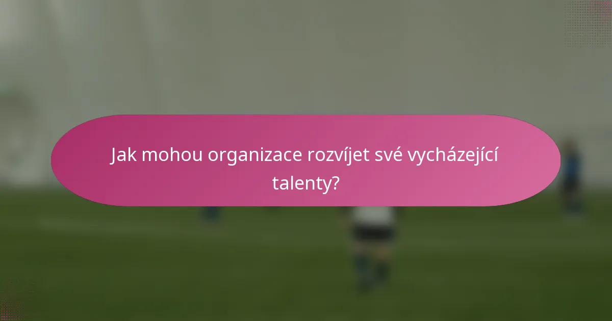Jak mohou organizace rozvíjet své vycházející talenty?