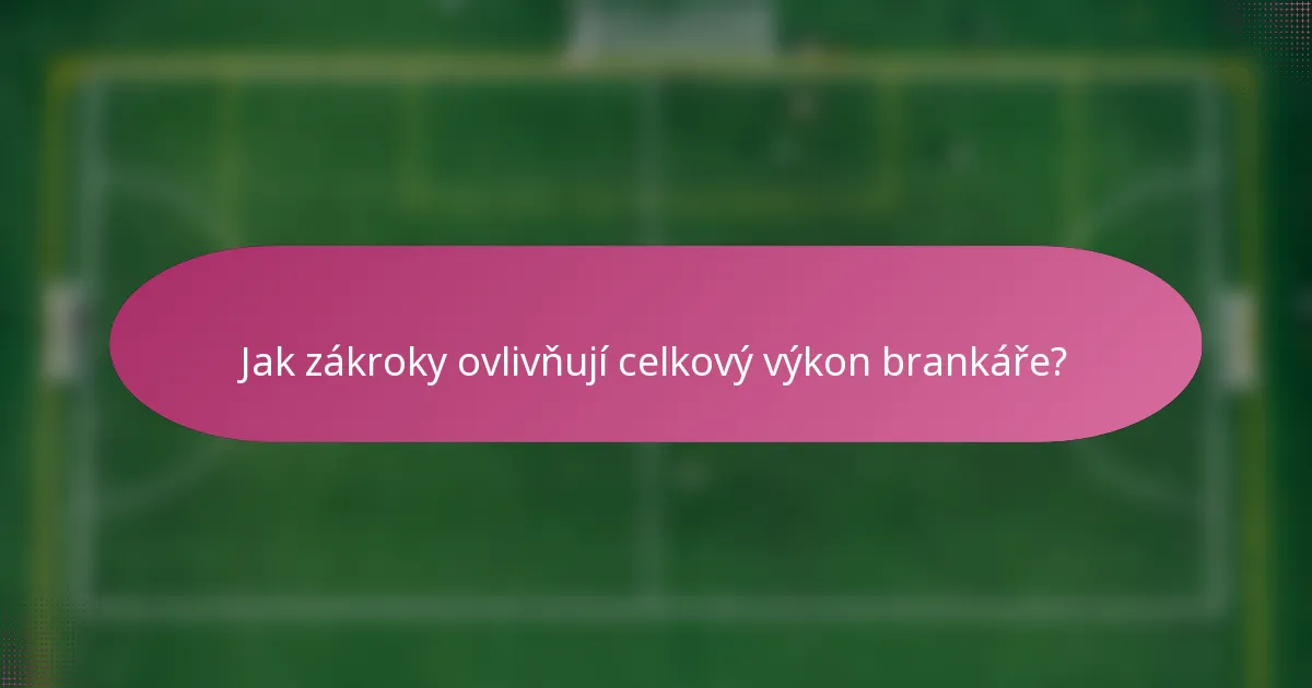 Jak zákroky ovlivňují celkový výkon brankáře?