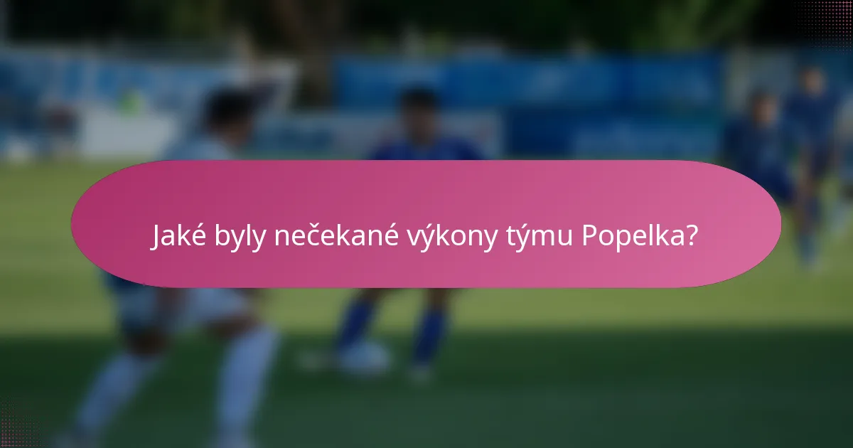 Jaké byly nečekané výkony týmu Popelka?
