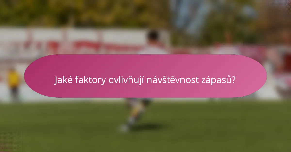 Jaké faktory ovlivňují návštěvnost zápasů?
