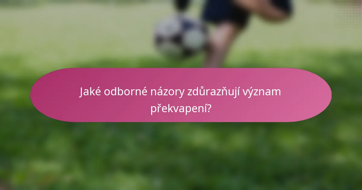 Jaké odborné názory zdůrazňují význam překvapení?